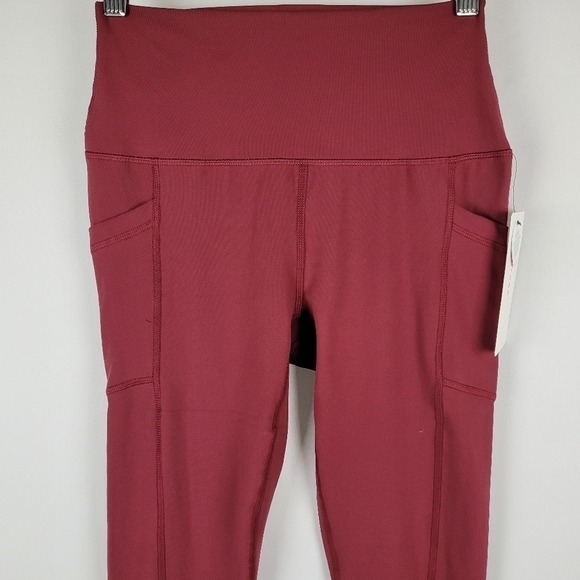 Yogalicious Lux Leggings Hi-Rise Ankle Length Stretch Legging Burnt Raspberry M - Picture 2 of 11